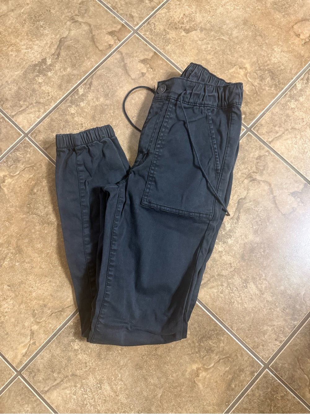 American Eagle Black Stretch Drawstring Waistband Pants